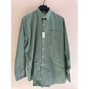 NWT Peter Millar Crown Finish Hunter Green Gingham Button-Down Shirt Cotton XL